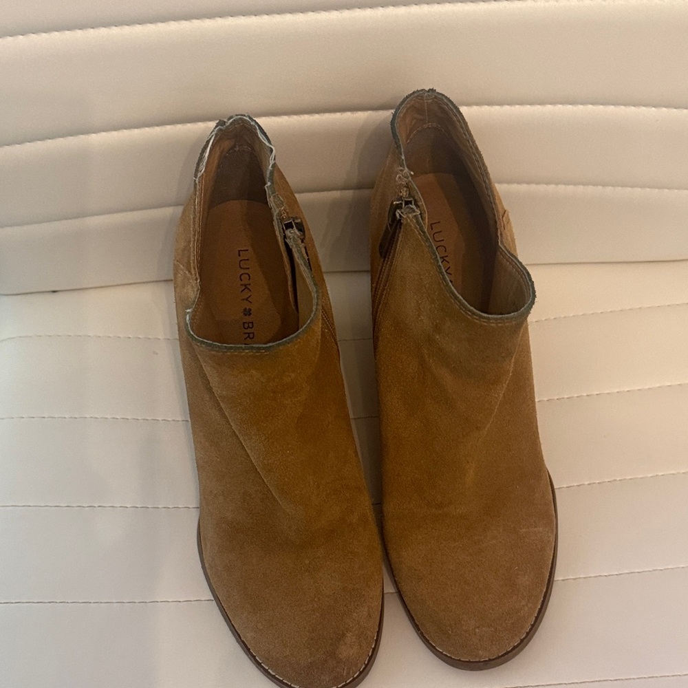 Lucky Brand Women's Brown Suede Ankle Booties Size 9